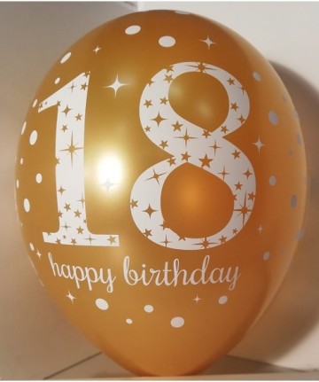 Ballonnen 18 jaar goud happy birthday