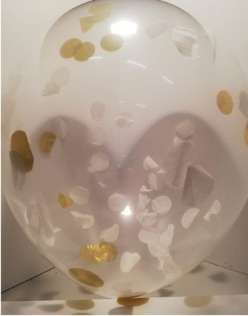 Ballonnen met confetti goud wit eid mubarak