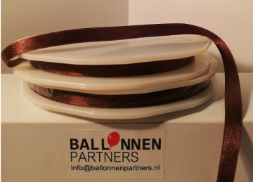 Bruin satijn lint 10 mm