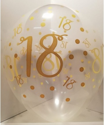 Doorzichtige ballon 18 jaar opdruk goud