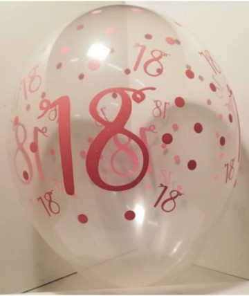 Doorzichtige ballon 18 jaar roze opdruk