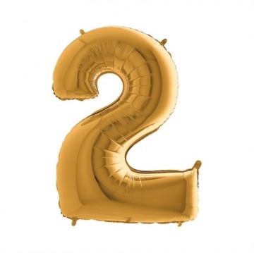 folie ballon cijfer 2 goud 100 cm
