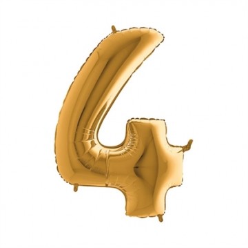 folie ballon cijfer 4 goud 100 cm