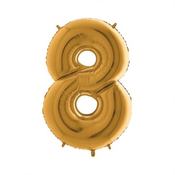 folie ballon cijfer 8 goud 100 cm