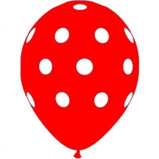 polka dots ballonnen rood met witte stippen
