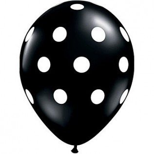polka dots ballonnen zwart met witte stippen