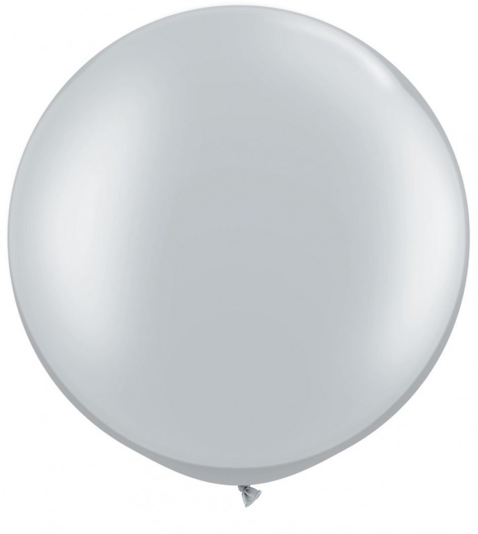 Afhankelijk via dictator reuze ballon 90 cm zilver metallic - reuze ballonnen 90 cm/3 ft - ballonnen,  helium ballonnen, ballonnenboog, ballonnenpilaar, ballonnen decoraties