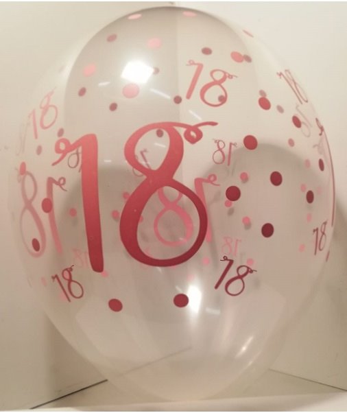 doorzichtige ballonnen 18 jaar - voorbedrukte ballonnen leeftijd geboorte en diverse - ballonnen, ballonnen, ballonnenboog, ballonnenpilaar, ballonnen decoraties